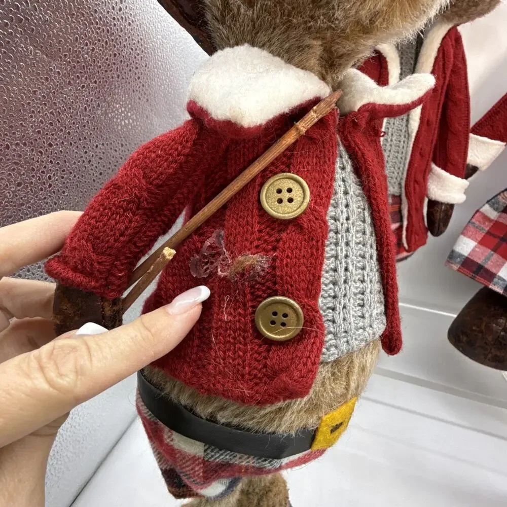 Member's Mark 4 Pc Plush Moose Set W/Adjustable Height On Legs Of Ma & Pa Xmas⬇️